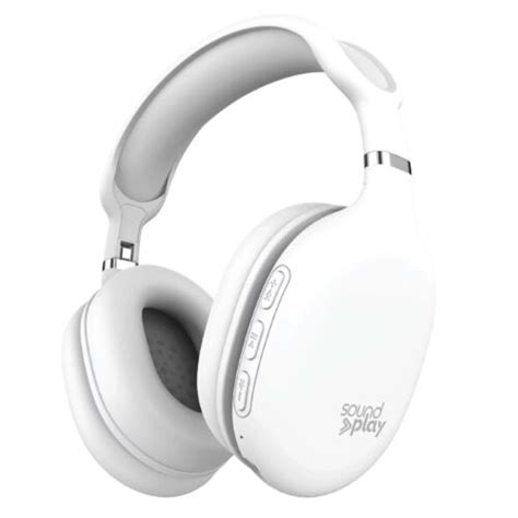 Soundplay Foldable Bluetooth Headphones With Mic White Ebay