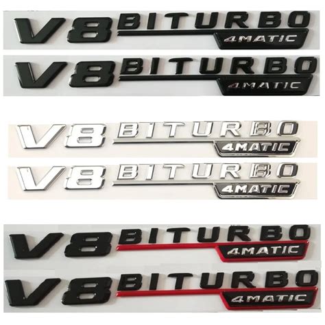 For Mercedes Benz Amg Flat Letters Pair V Biturbo Matic Fender