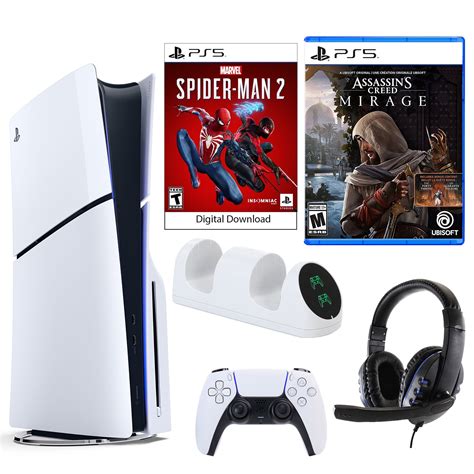 Sony Playstation Slim Console With Spiderman Assassins Creed