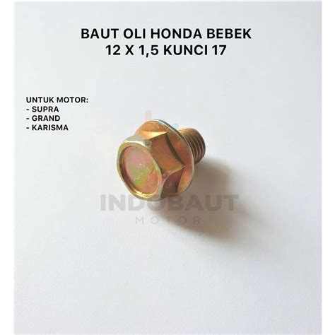 Jual Baut Tap Tutup Oli Pembuangan Mesin Bawah Honda Bebek Supra Grand