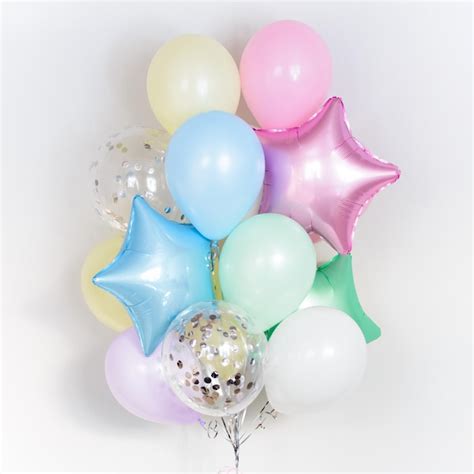 Premium Photo | Set of multicolour foil helium balloons in form of ...