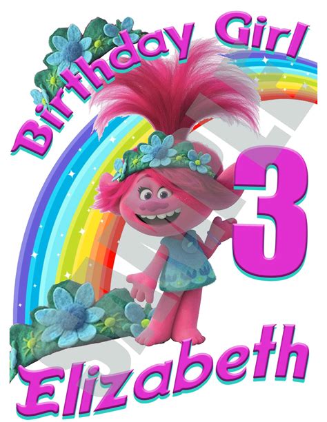 Trolls Girl S Birthday Etsy