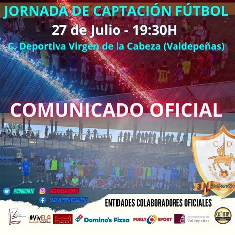 El Cd V Vela Quijote Realizar Su Ltima Jornada De Captaci N De F Tbol