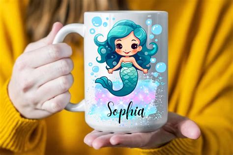 Mermaid Coffee Mug Custom Mermaid Mugmermaid Birthday T Etsy