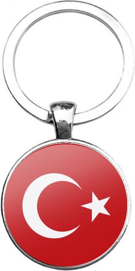 Sleutelhanger Glas Vlag Turkije Bol