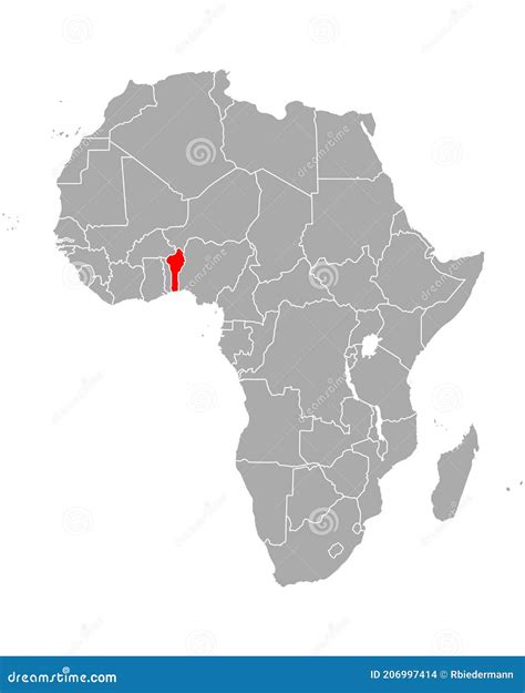 Benin Map In Africa Icons Showing Benin Location And Flags Vector