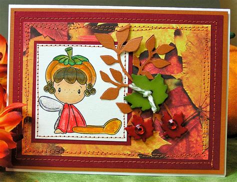 Handmade Card Fall Harvest Pumpkin Leaves 3 50 Via Etsy