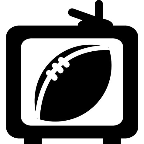 Rugby Ball On Tv Monitor Vector Svg Icon Svg Repo