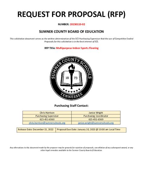 Fillable Online Competitive Sealed Proposals Procurement Method Fax