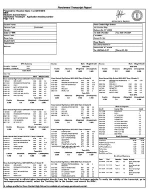 Fillable Online Education Ky Parchment Transcript Report Fax Email