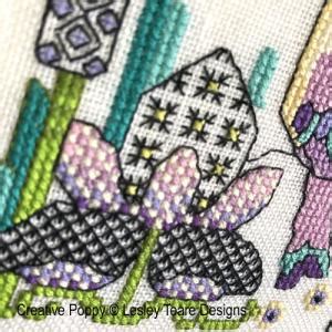 Birds Blackwork Flowers Cross Stitch Pattern By Lesley Teare