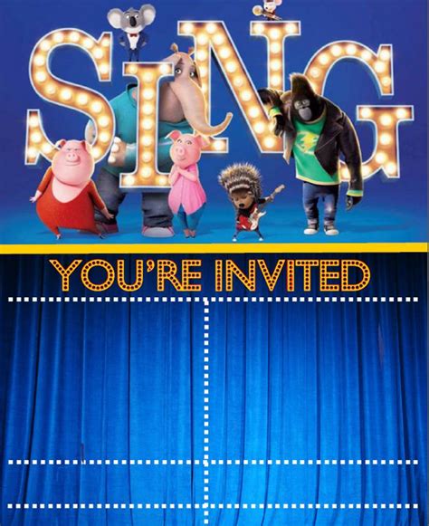 Invitation Daisycelebrates Blogspot 2017 01 Sing Movie