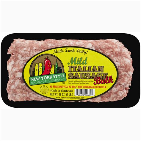 New York Style Sausage Co Mild Italian Sausage Bulk 16 Oz Delivery Or