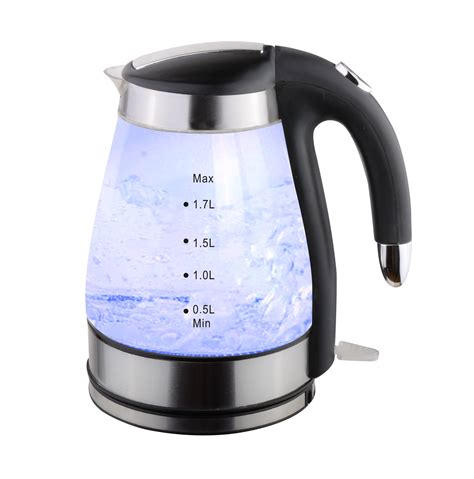 New 17 Liter Electricand Pyrex Glass Water Kettle Blue Led Light