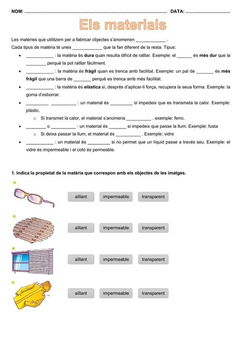 Actividad Online De Els Materials Para Puedes Hacer Los Ejercicios