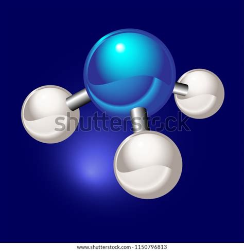 Chemical Model Ammonia Element Nh3 Molecule Stock Vector Royalty Free 1150796813