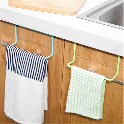 Kitchen Cupboard Door Back Style Single Bar Towel Rack Plastic Towel ...