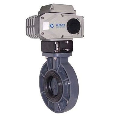 UPVC Plastic Wafer Type Butterfly Valve Electricity Modulated Control