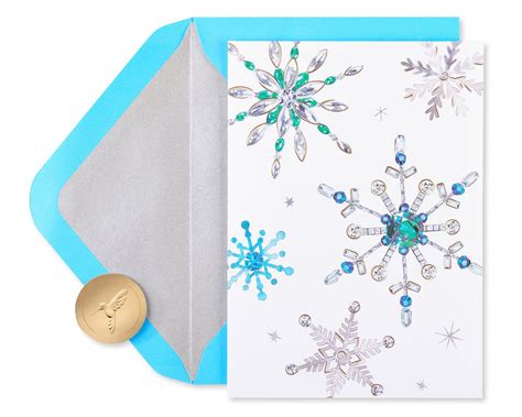 Snowflake Holiday Boxed Cards Glitter Free Count Papyrus