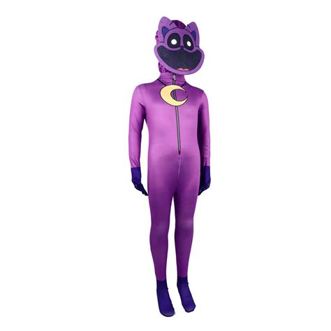 Kids Smiling Critters Costume Catnap Lavender Cosplay Outfit Cartoon J