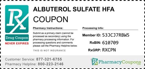 Albuterol Sulfate Hfa Coupon - Pharmacy Discounts Up To 80%