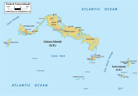 Turks and Caicos Map - TravelsFinders.Com