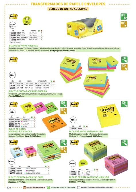 Eborpapers Megastore Papelaria e Escritório BLOCO DE NOTAS ADESIVAS