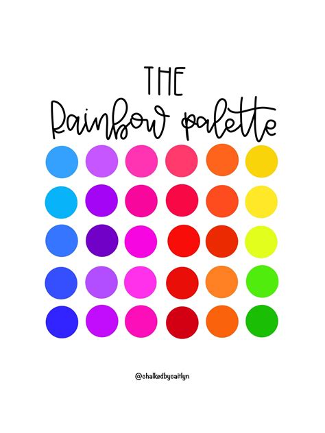 The Rainbow Palette Procreate Custom Color Palette Ipad Etsy In 2021