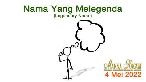 Renungan Manna Sorgawi Daily Christian Devotional Legendary Name