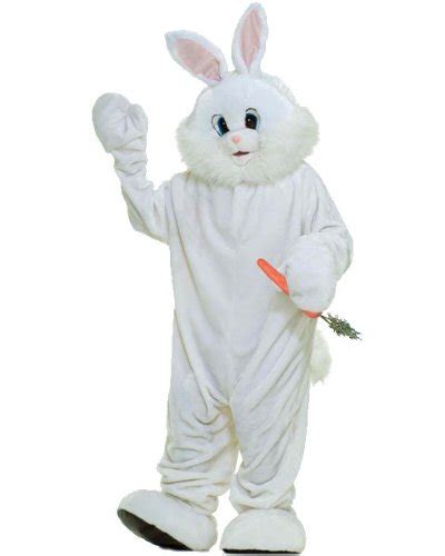 Forum Deluxe Plush Bunny Rabbit Mascot Costume White One Size