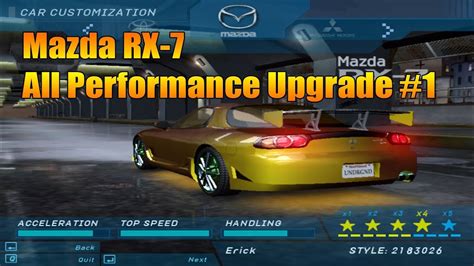 Need For Speed Underground Mazda RX 7 Fully Performance Upgrade No