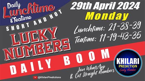 Th April Lucky Numbers For Uk S Lunchtime Prediction For