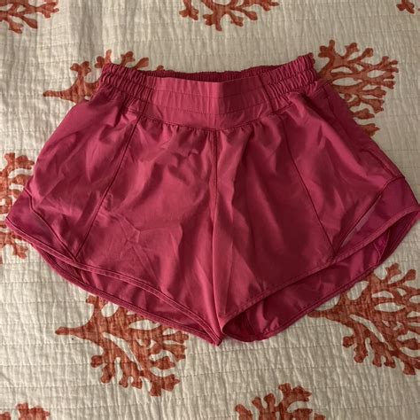 Lululemon Sonic Pink Hotty Hot Shorts Size 4 Low Depop