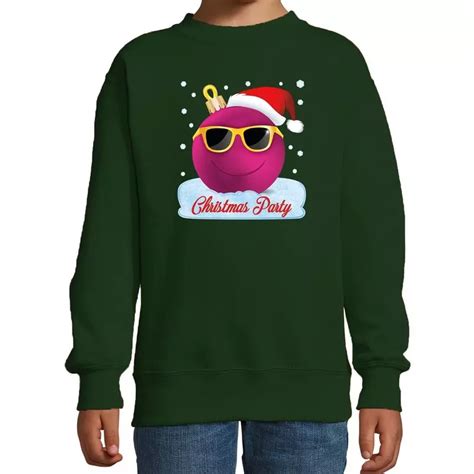 Groene Coole Kersttrui Kerstkleding Christmas Party Voor Meisjes Met