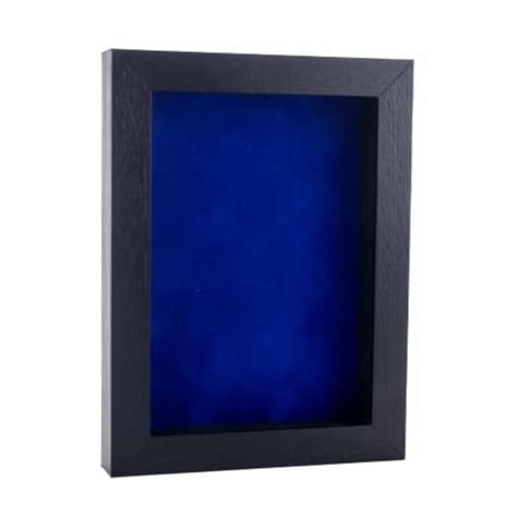 Black Wood Grain Shadow Box Frame Royal Blue Suede Acrylic Front 30 Sizes 20x20 20x20 Frys