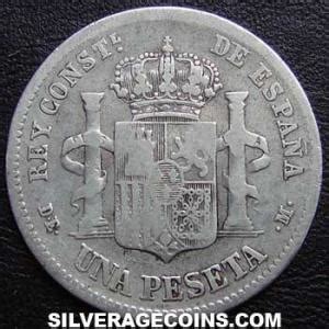 De M Alfonso Xii Spanish Silver Peseta Silver Age Coins