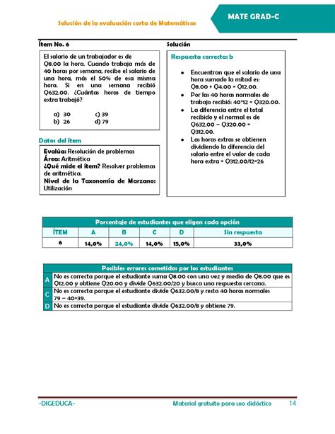 Soluci N De La Evaluaci N Corta De Matem Ticas Para Graduandos Mate