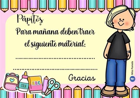 Pin De Mtra Anita 🍎 En Utilidad Escolar Avisos Escolares Notas Para