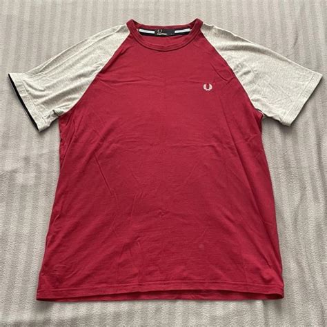 Mens Burgundy Fred Perry T Shirt Bought As A Depop