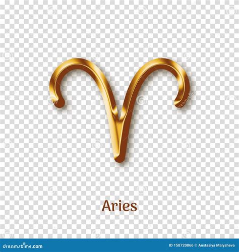 Aries Golden Zodiac Isolated Sign Stock Vector Illustration Of Birth