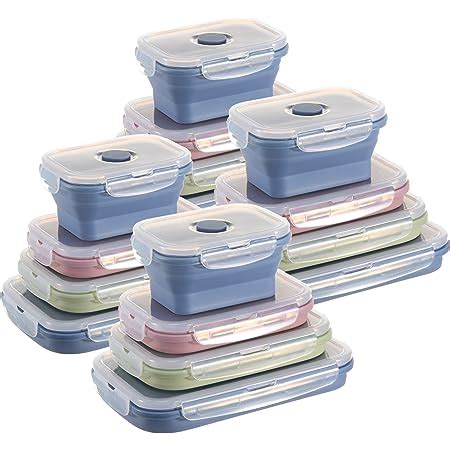 Amazon Nuanchu 4 Sets 16 Pcs Silicone Food Storage Containers With