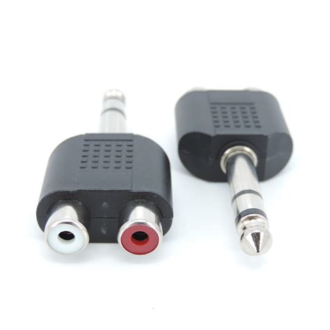 อะแดปเตอร์เชื่อมต่อเสียง วิดีโอ 635 65 มม Male To Dual Rca Female