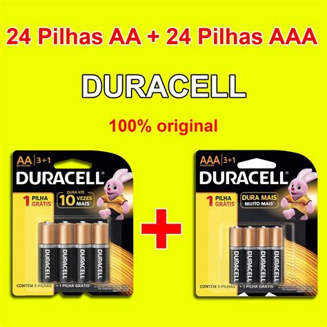 Pilha Alcalina Duracell 24 Aa 24 Aaa 48 Unidades Original Mercado Livre