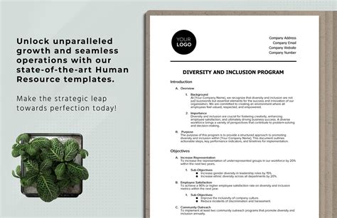 Diversity and Inclusion Program HR Template in Word, PDF, Google Docs - Download | Template.net