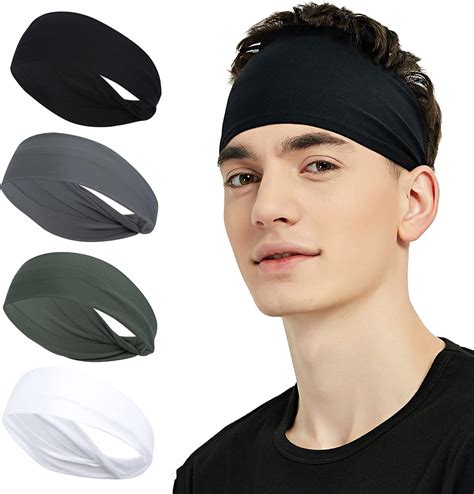 4 Pack Diadema Deportiva Para Hombre Bandas Para El Cabello Deportivas