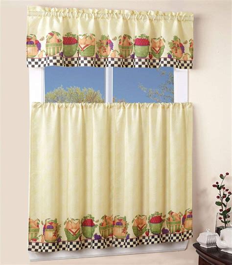 The Best Embroidered Chef Black 5 Piece Kitchen Curtain Sets