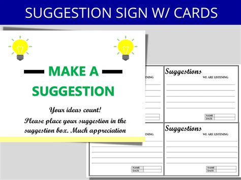 Suggestion Box Sign And Cards HR Template Human Resources Form MS