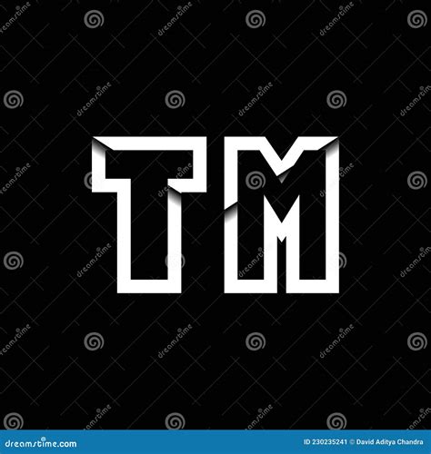 Tm Monogram Envelope Shape Style Stock Vector Illustration Of Initial