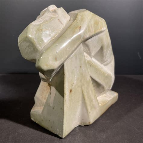 Large Fired Salt Stoneware Sculpture Of Naked Woman Sleeping By Angelo Hecq For Roger Guerin