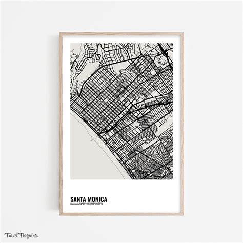 SANTA MONICA City Map Santa Monica California Poster Santa - Etsy